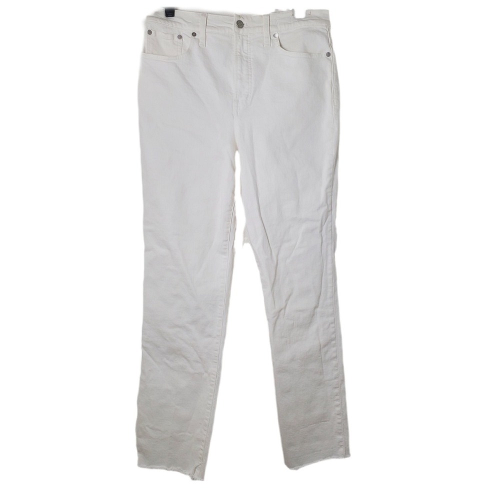 Madewell The Perfect Vintage Jean White Denim‎ Raw Hem High Rise DM1626 Size 29